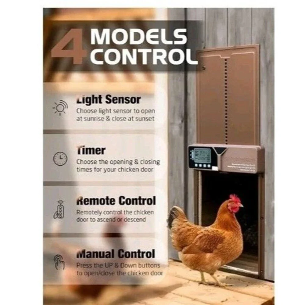 Solar Automatic Chicken Coop Door Timer Remote Control – New – Ships from USA
